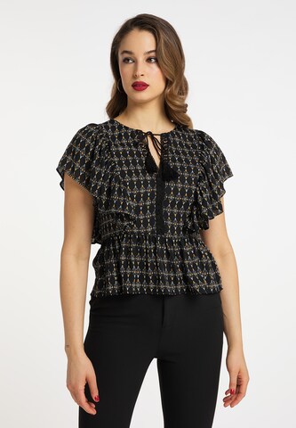 faina Blouse in Zwart: voorkant