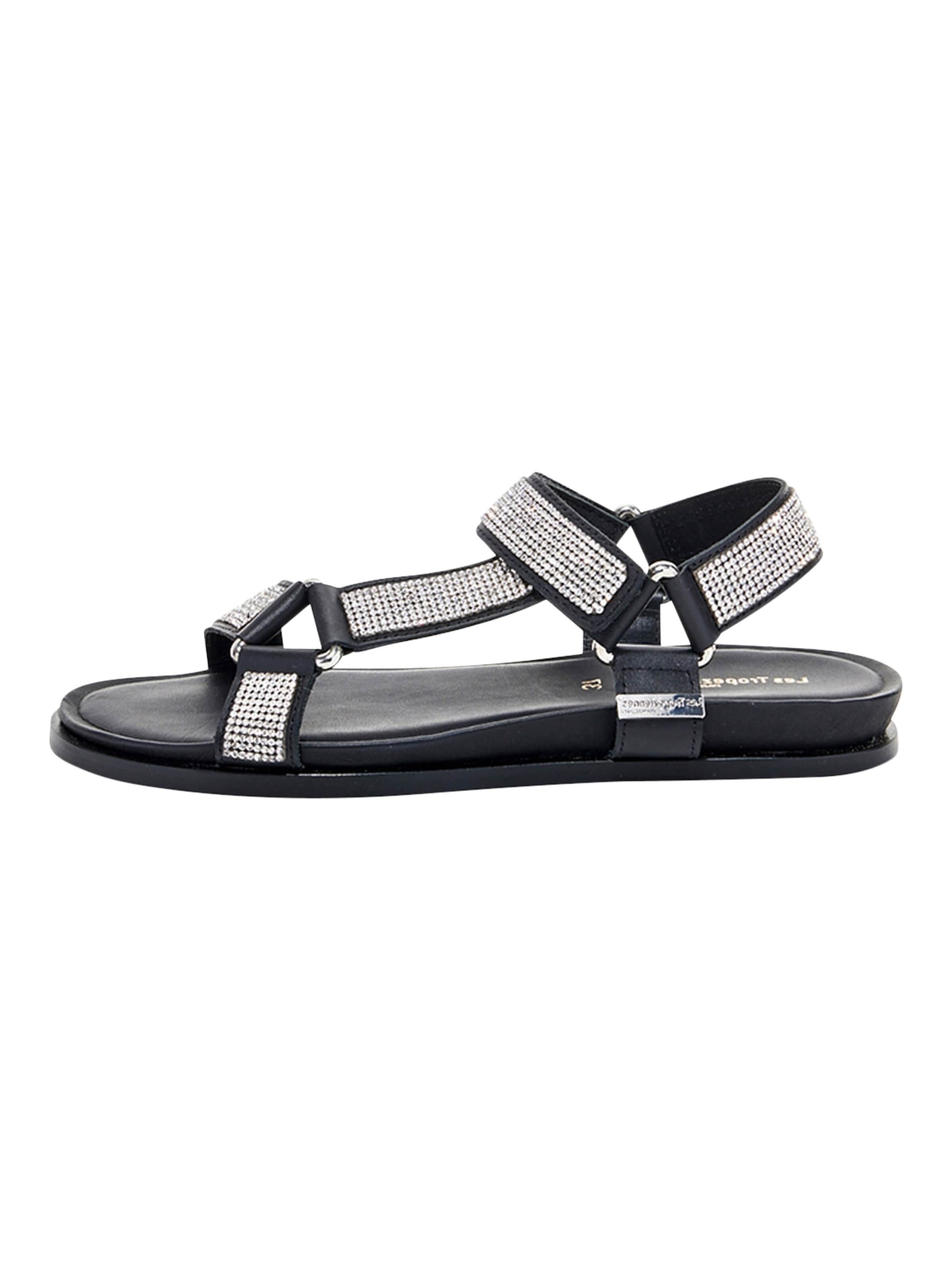 Les Tropéziennes Sandaal 'Caspy-Ledersandalen' in Zwart