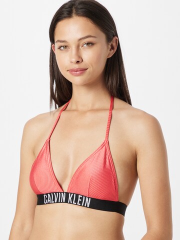 Calvin Klein Swimwear Τρίγωνο Τοπ μπικίνι σε πορτοκαλί: μπροστά