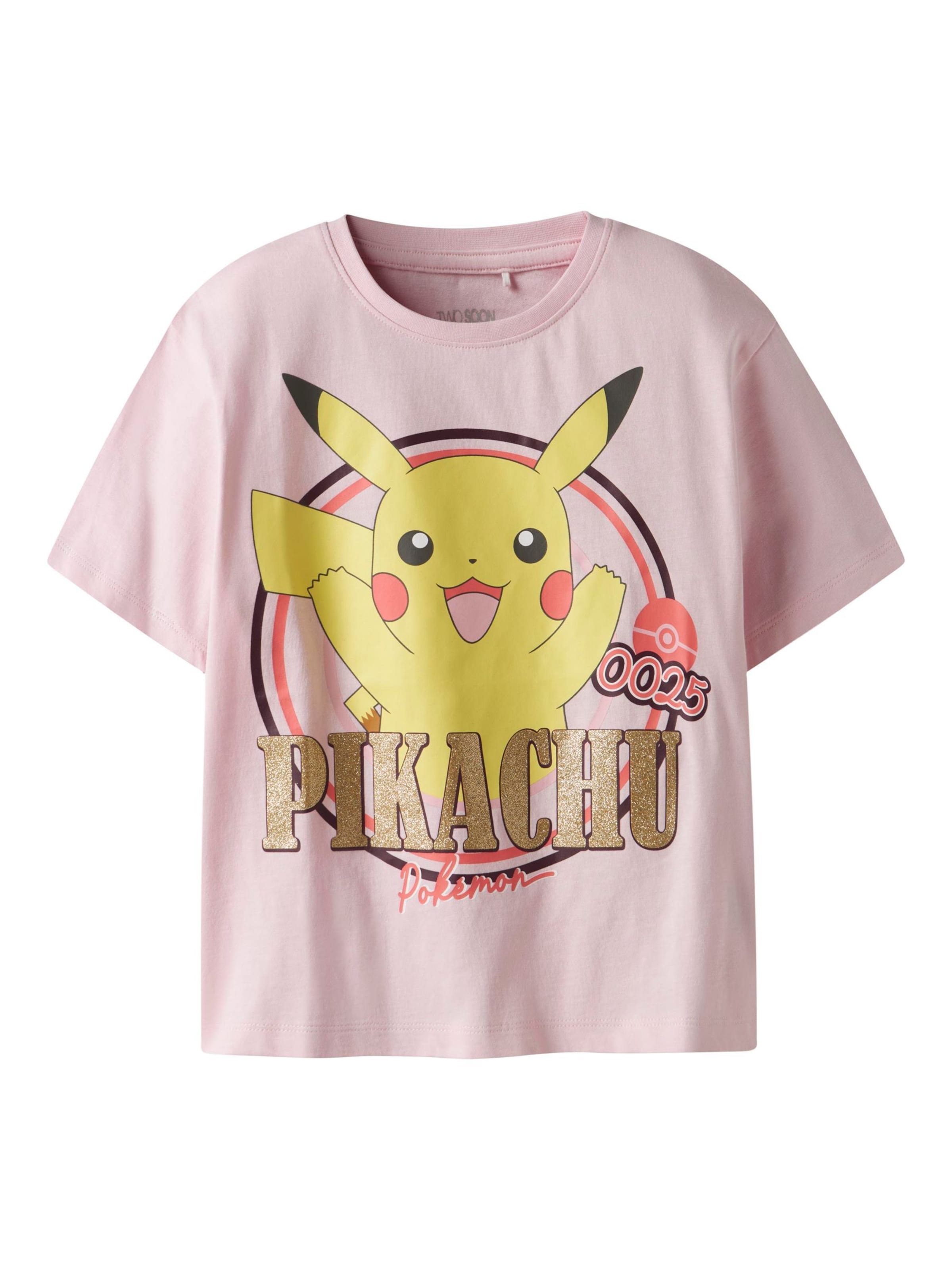 TWO SOON Футболка 'Pokémon' в Ярко-розовый: спереди