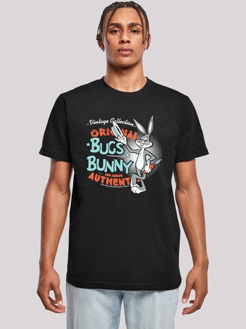 F4NT4STIC Shirt 'Looney Tunes Vintage Bugs Bunny -BLK' in Zwart: voorkant