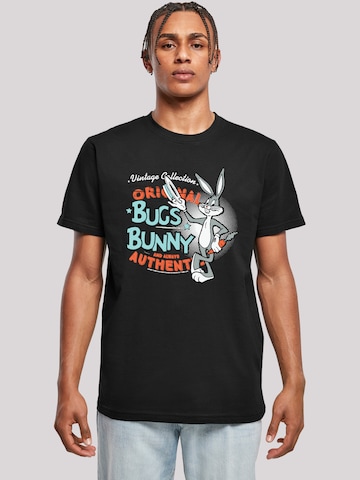 T-Shirt 'Looney Tunes Vintage Bugs Bunny -BLK' F4NT4STIC en noir : devant