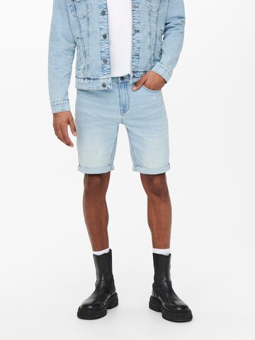 Only & Sons Regular Shorts in Blau: predná strana