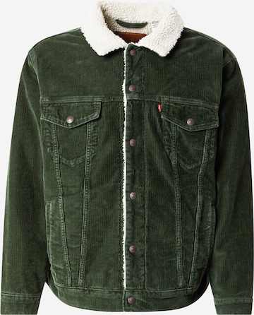 LEVI'S ® Välikausitakki 'Relaxed Fit Sherpa Trucker Jacket' värissä vihreä: etupuoli