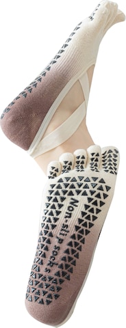 Millo Athletic Socks 'Freedom Yoga' in Brown: front