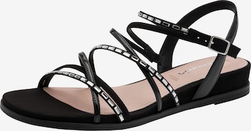 Sandales Tamaris en noir : devant