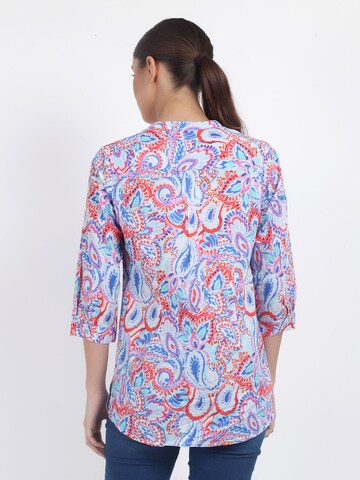 VICCI Germany Leichte Baumwollbluse mit Paisleydruck und Biesendetails in Blau