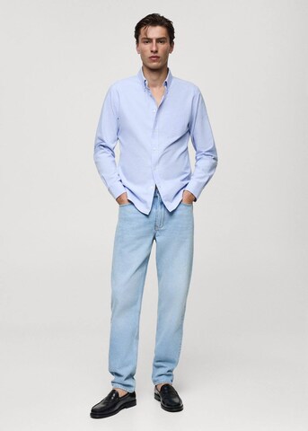 MANGO MAN Regular Fit Hemd 'Oxford' in Blau