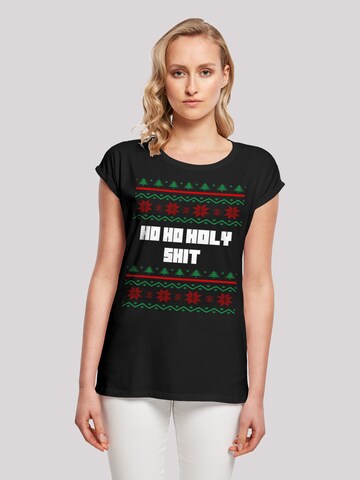 F4NT4STIC Shirt 'Ho Ho Holy' in Zwart: voorkant