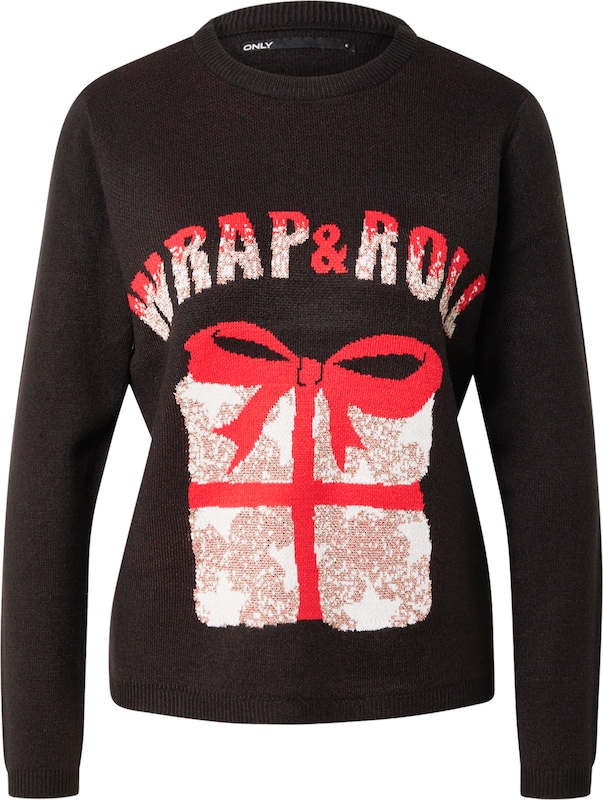ONLY Pullover 'XMAS WRAP' in Schwarz
