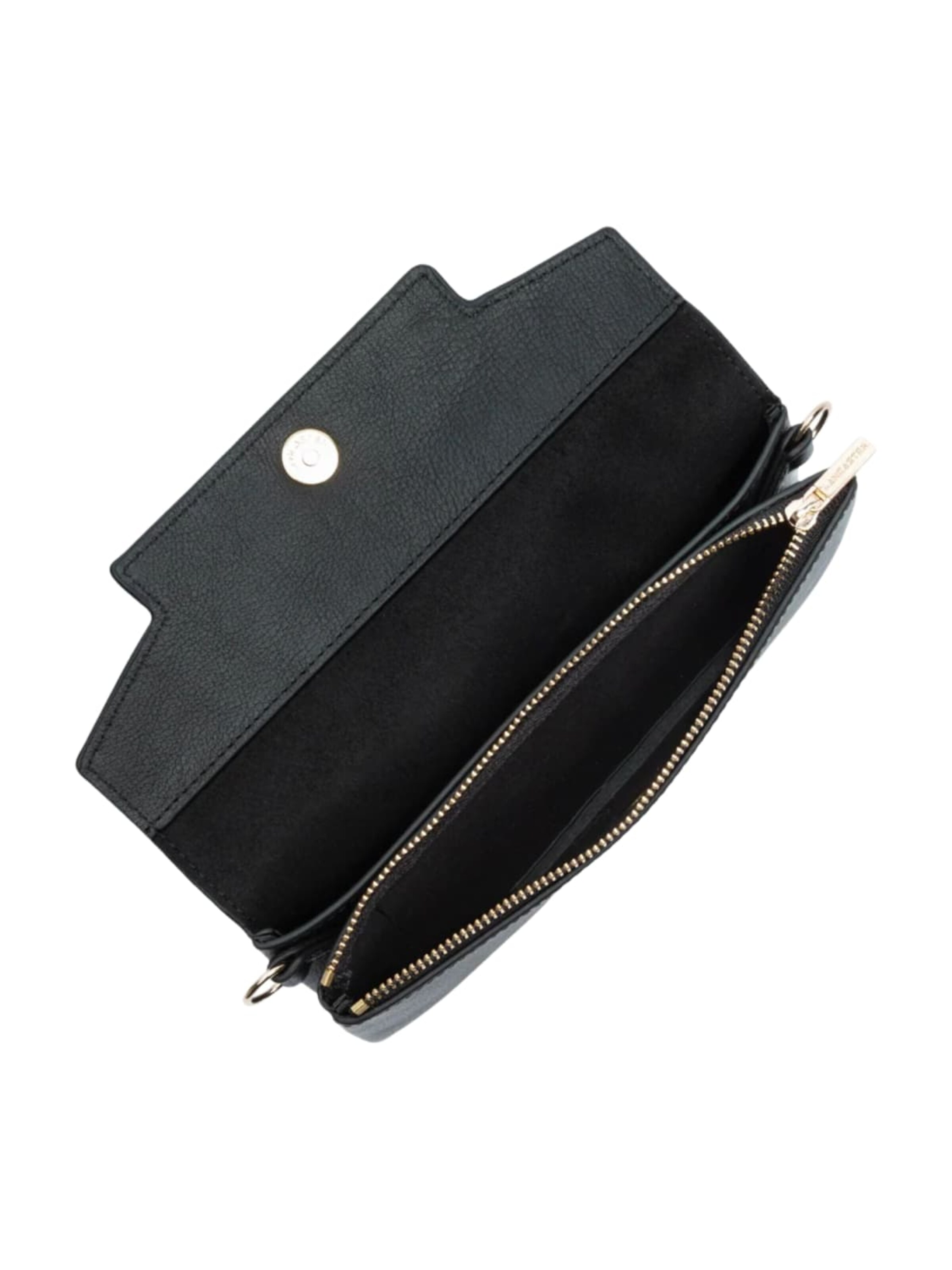 Sac à bandoulière 'Lancaster Paris Pochette A rabat avec pression S Mademoiselle Grace Noir' LANCASTER Paris en noir