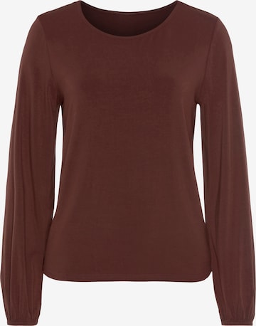 LASCANA Shirt in Brown: front