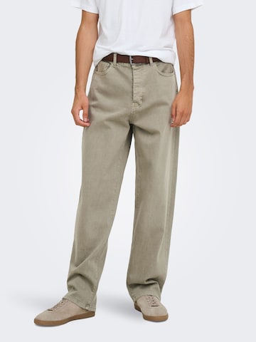 Only & Sons Loosefit Jeans 'ONSFade' in Groen: voorkant