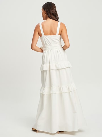 Tussah Dress 'NATALIA' in White: back