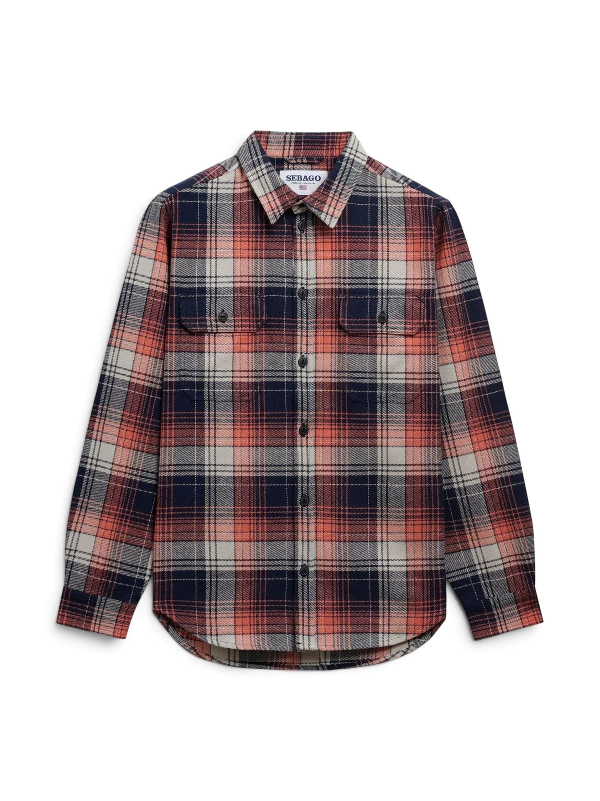 SEBAGO Button Up Shirt 'JIB BLUE-LT BEIGE-ORANGE' in Mixed colors: front