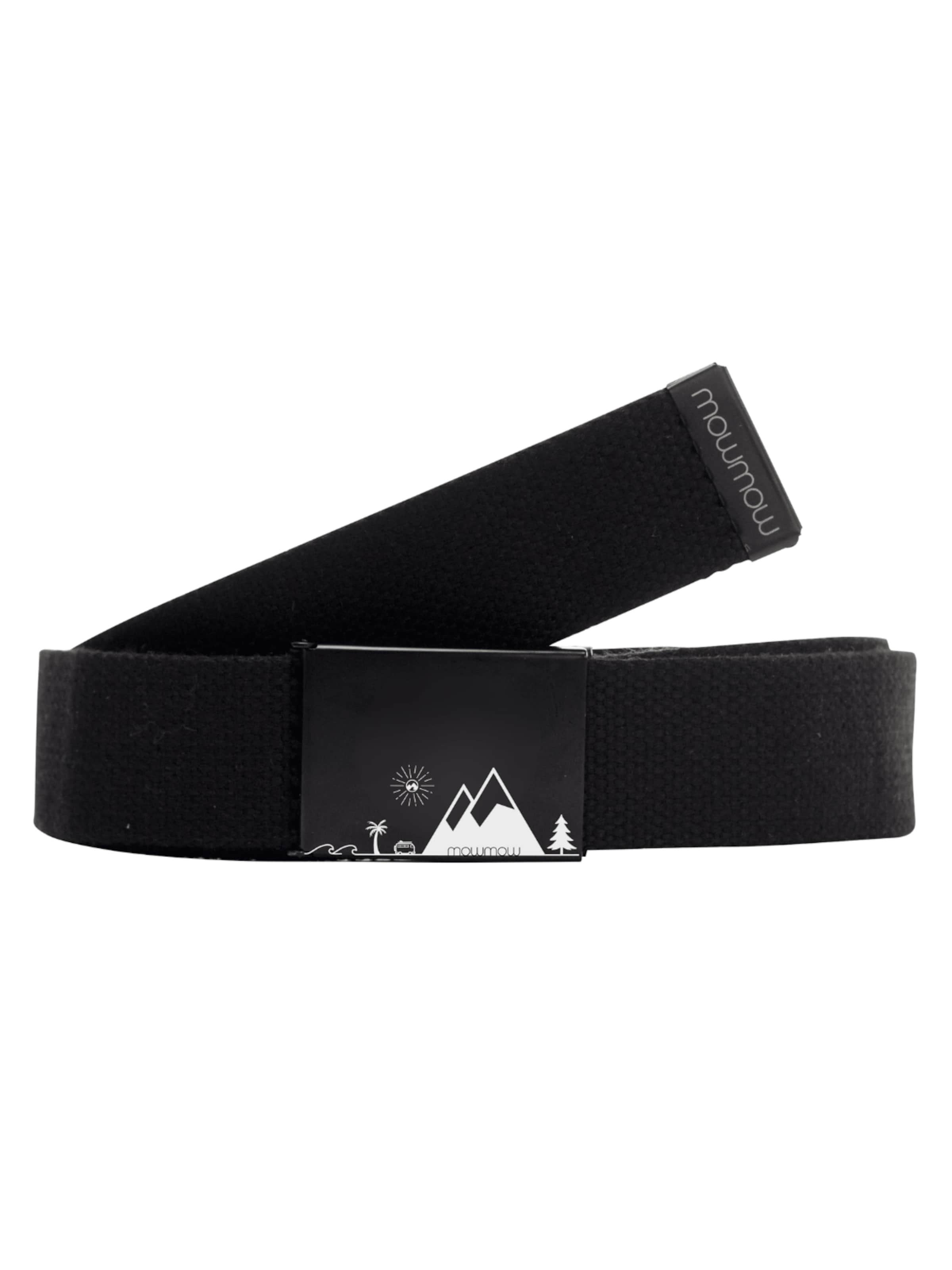 Mowmow Sportriem 'MowMow Belt - Canvas - Aluminum Buckle - 125 cm - Men - Women - Black' in Zwart: voorkant