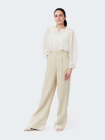 Flared Pantaloni con pieghe 'Marlene 7693' di W. Wegener in beige