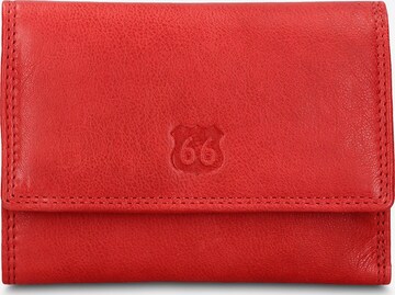 Portamonete 'Portafoglio Uomo Vera Pelle Route66 con Bottone Pressione' di Route 66 in rosso: frontale