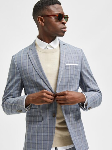 SELECTED Slim Fit Sakko 'Timelogan' in Blau