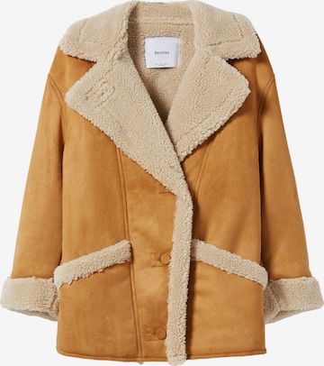 Bershka Between-season jacket in Brown: front