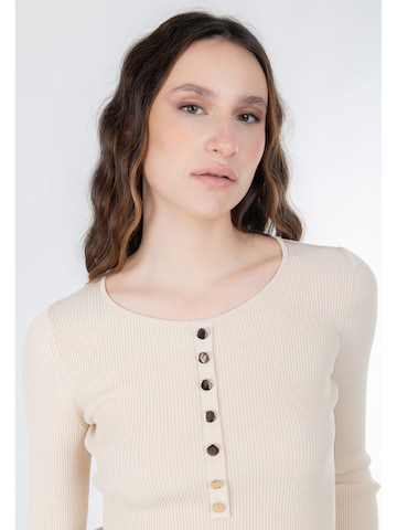 Influencer Pulóver - bézs