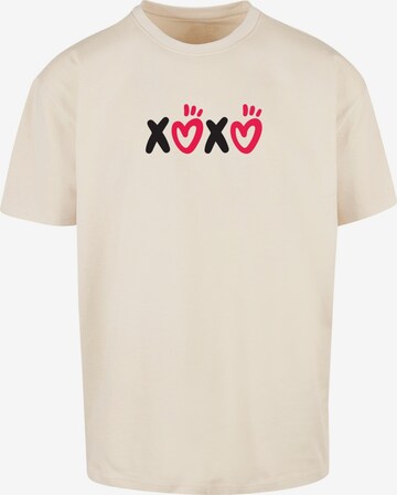 Maglietta 'Valentines Day - XOXO' di Merchcode in beige: frontale