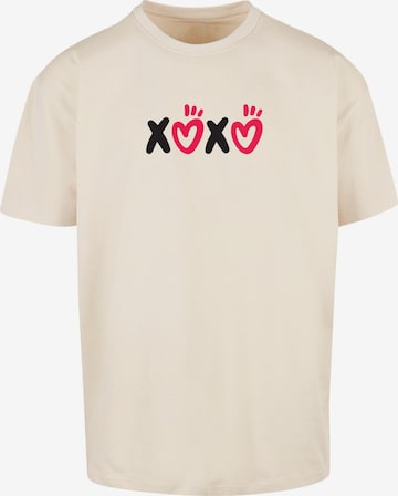 Merchcode Shirt 'Valentines Day - XOXO' in Beige: voorkant