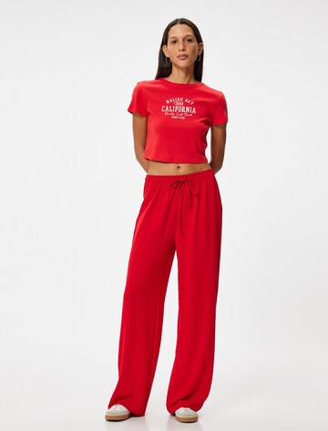 Koton Wide Leg Hose in Rot