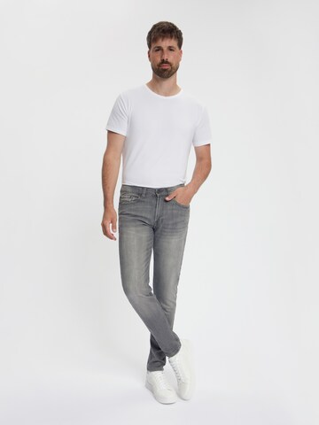 Maskovick Slimfit Jeans 'MASKOVICK - Heren Jeans - Slim Fit - Milano – Stretch - Denim Broek' in Grijs: voorkant