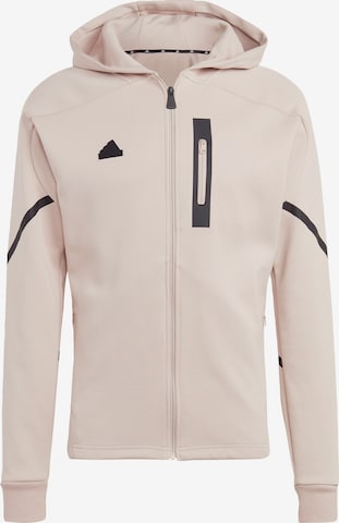 Veste de survêtement ADIDAS SPORTSWEAR en beige : devant