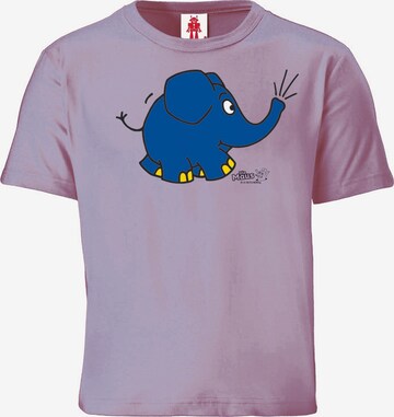 LOGOSHIRT Shirt 'Die Sendung mit der Maus - Elefant Törö' in Lila: voorkant