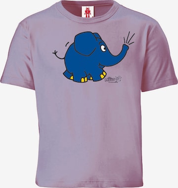 LOGOSHIRT T-Shirt 'Die Sendung mit der Maus - Elefant Törö' in Lila: predná strana