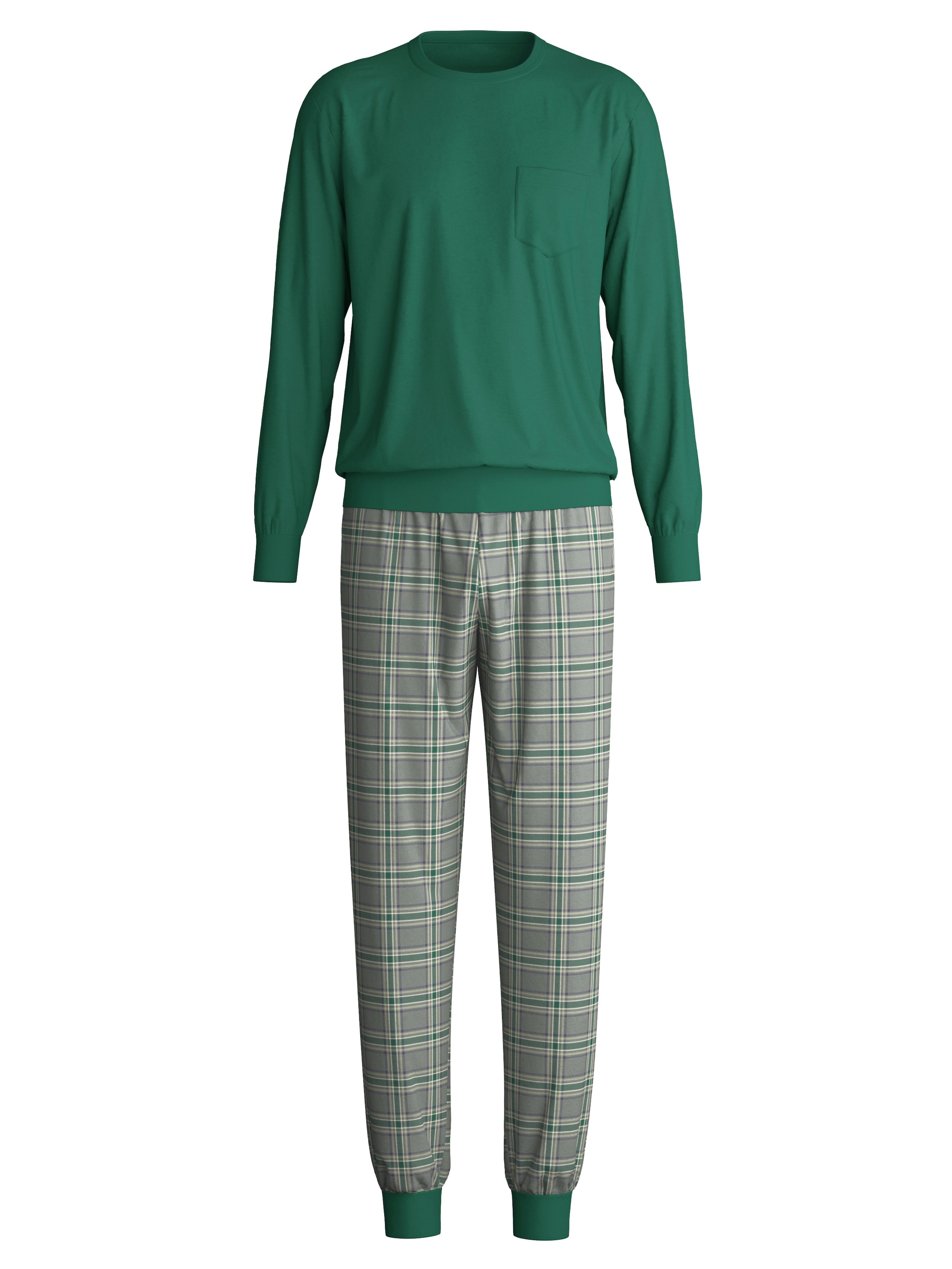 CALIDA Pyjama lang in Groen: voorkant