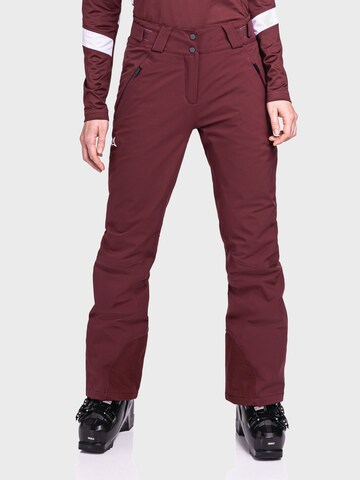 Schöffel Regular Outdoor trousers 'Weissach' in Red: front