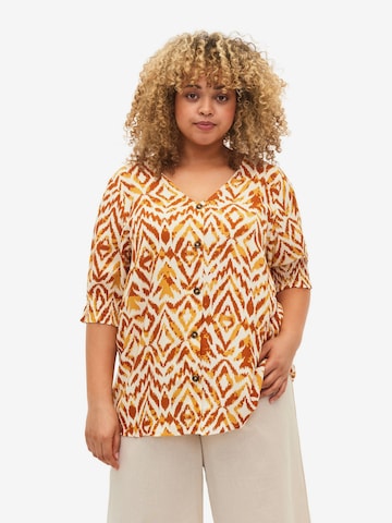 Zizzi Blouse in Geel: voorkant