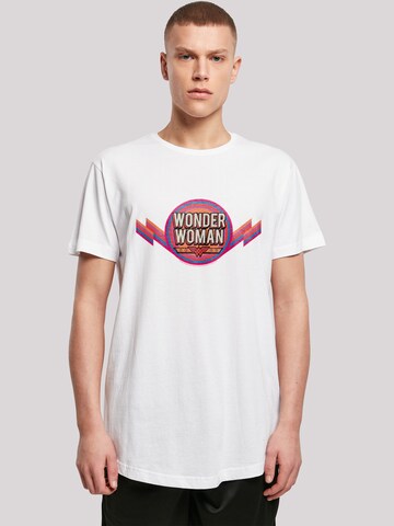 F4NT4STIC Shirt 'DC Comics Wonder Woman Rainbow' in Wit: voorkant