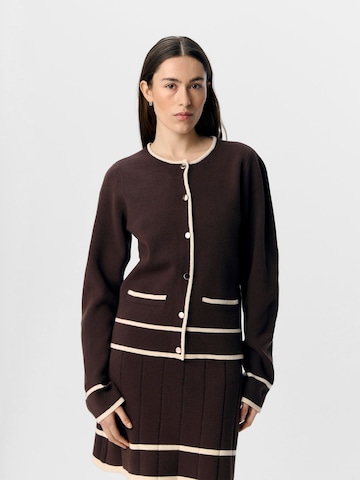 OBJECT Strickjacke 'OBJThess' in Braun: Vorderseite