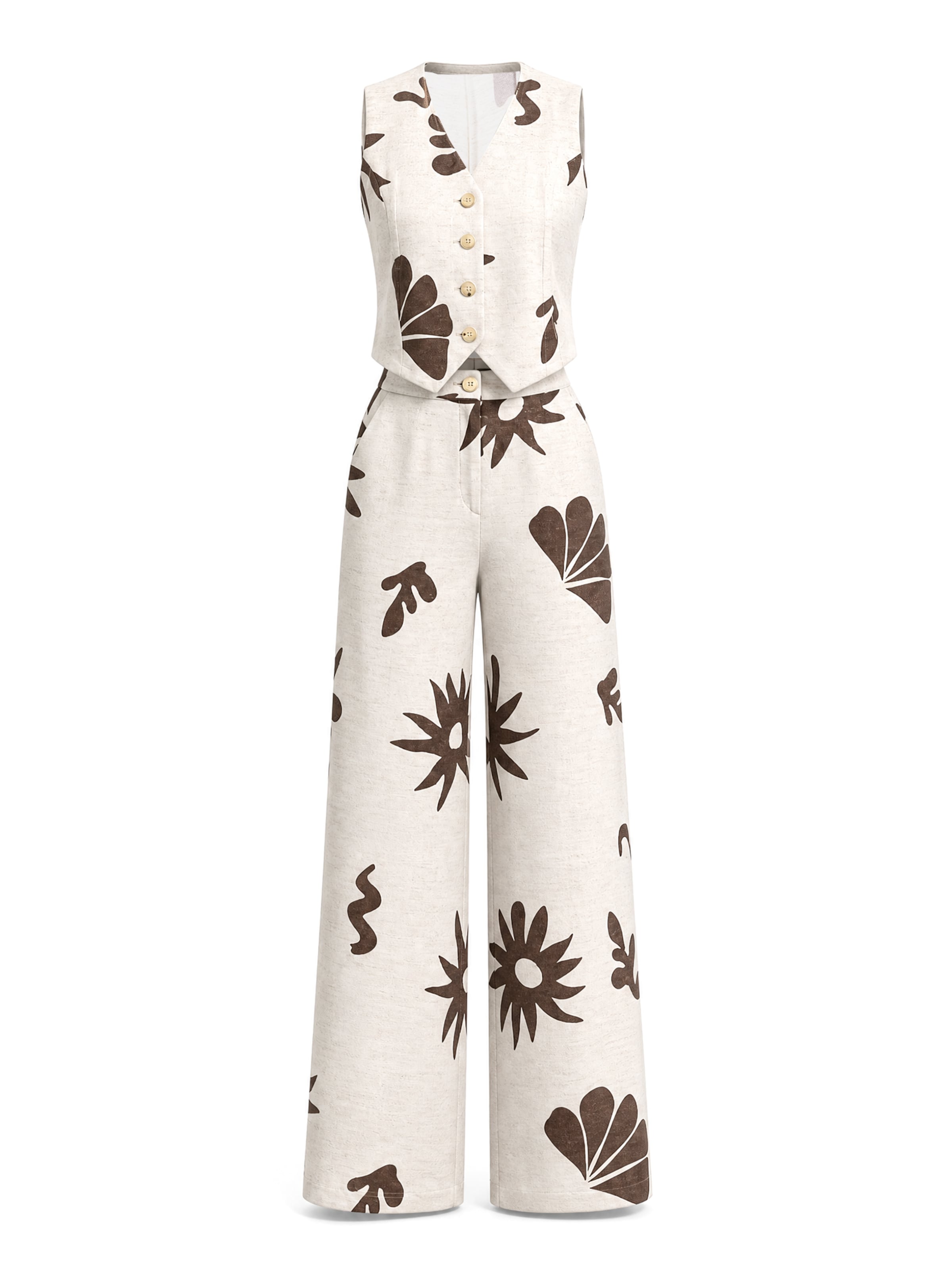 Imily Bela - Traje de pantalón en beige: frente