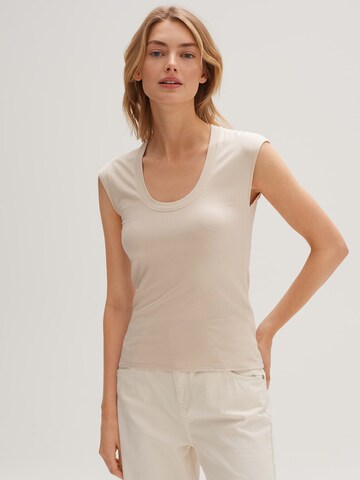 OPUS T-shirt i beige: framsida