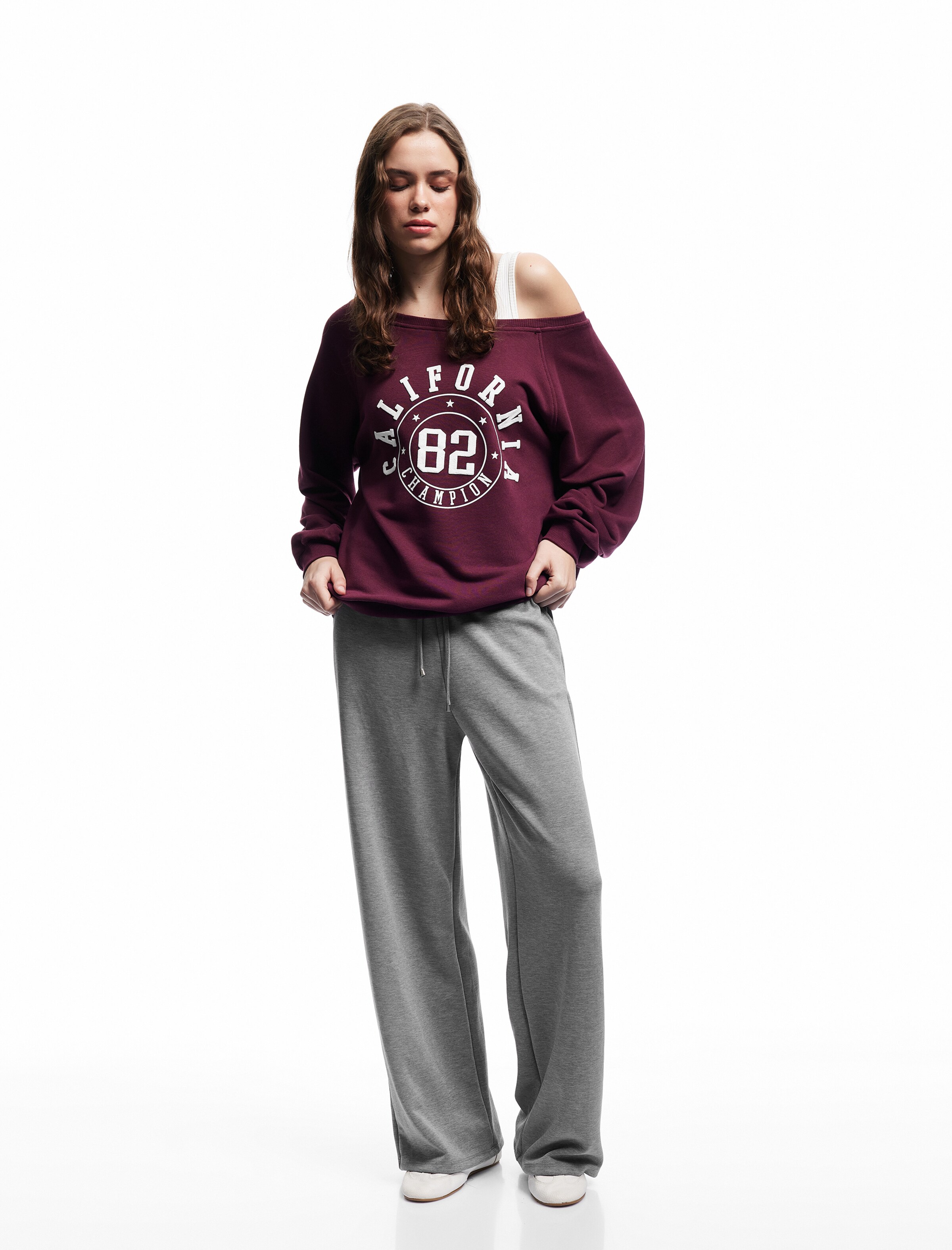 Koton Loosefit Hose in Grau: Vorderseite