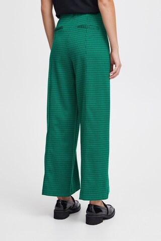 ICHI Wide leg Pants 'KATE' in Green