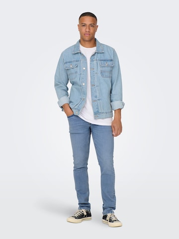 Coupe slim Jean 'Loom' Only & Sons en bleu