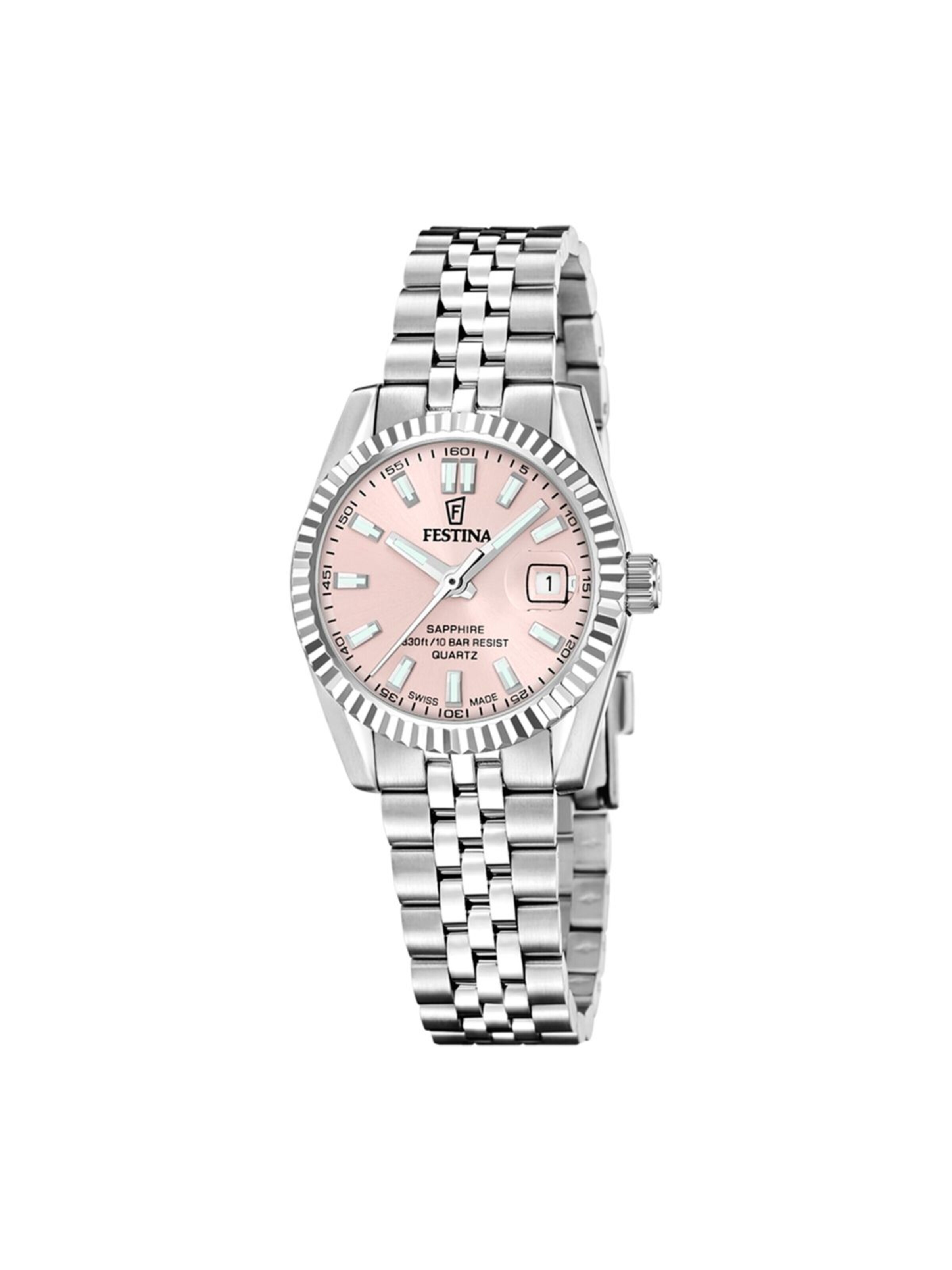 Montre à affichage analogique 'Date watch Classics Swiss Made' FESTINA en rose : devant