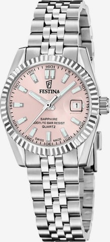 Montre à affichage analogique 'Date watch Classics Swiss Made' FESTINA en rose : devant