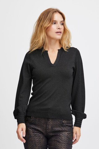 PULZ Jeans Sweater 'Sara' in Black: front