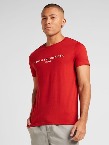TOMMY HILFIGERRegular Fit Majica - crvena boja: prednji dio