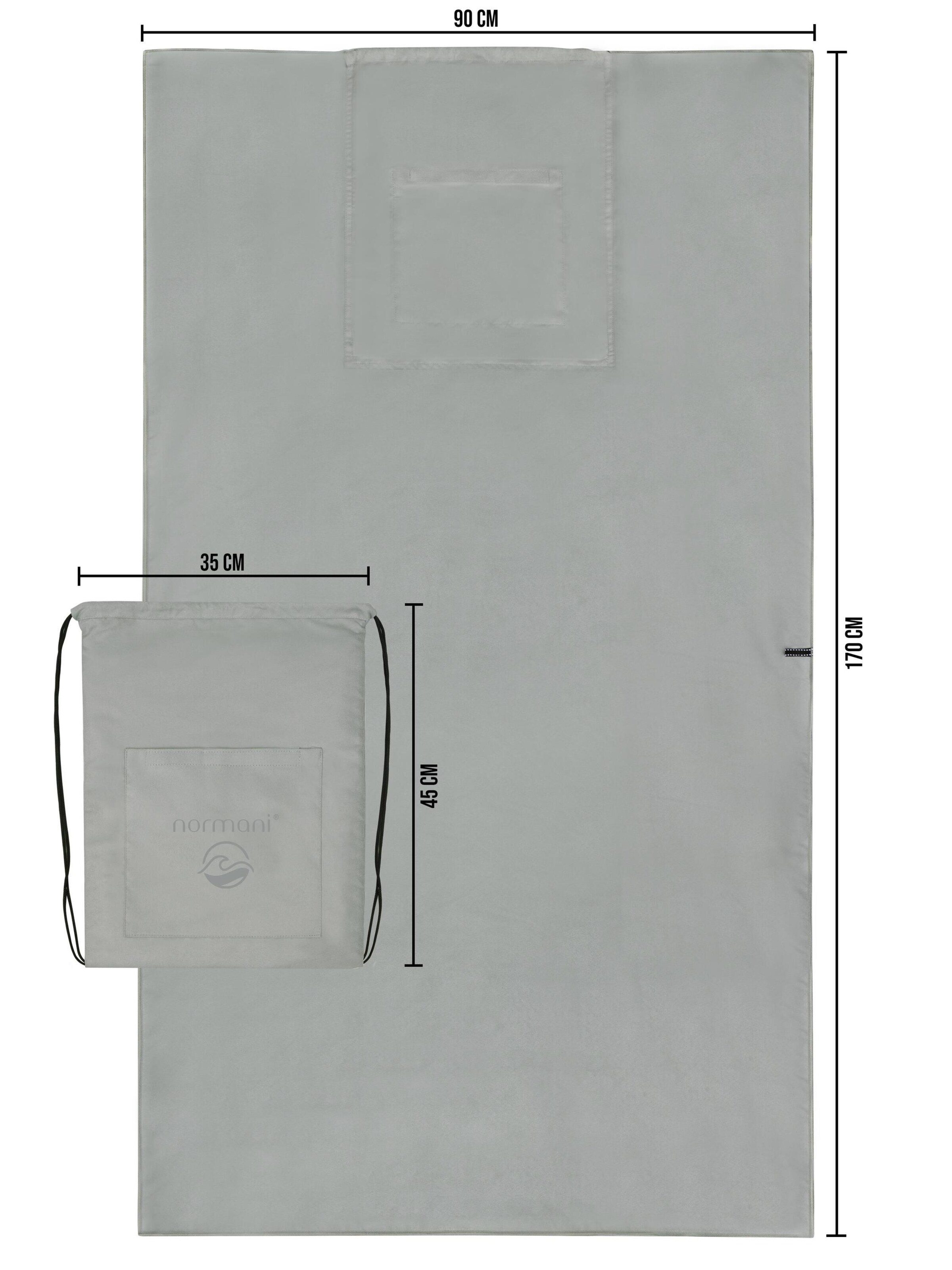 normani Badehandtuch mit Rucksackfunktion in Grau