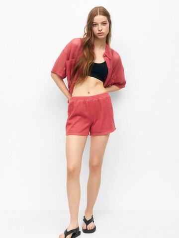 Pull&Bear Regular Trousers in Red