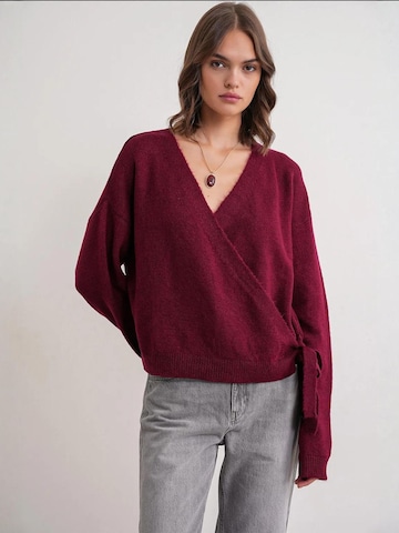 MixRay Gebreid vest in Rood: voorkant