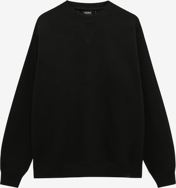 Bluză de molton de la Pull&Bear pe negru: față